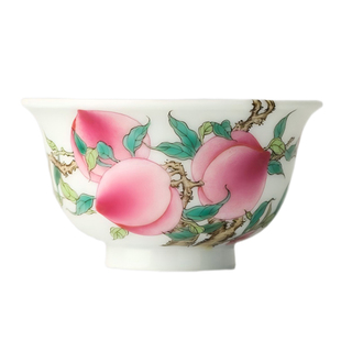 三勤堂粉彩五福临门压手杯手绘陶瓷茶杯高档个人专用喝茶品茗杯