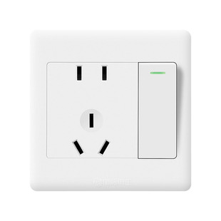 国际电工开关插座二开两开五孔暗装双控86型墙壁面板经典款系列白