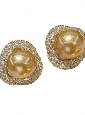 新款S925银金珠耳钉高级感