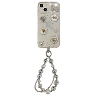 启乾 滴胶立体爱心蝴蝶结iPhone17/16手机壳适用苹果13promax透明15软壳12腕带11链条14挂绳小众新款女神气质