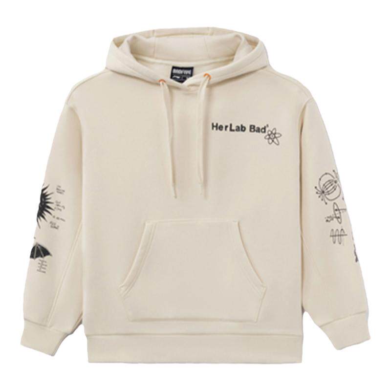 李宁正品女子篮球系列运动休闲加绒保暖连帽卫衣套头衫AWDR788