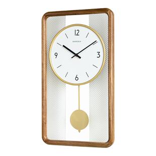 多帝家中式实木挂钟客厅钟表大气简约摆日式复古摆钟创意装饰挂表