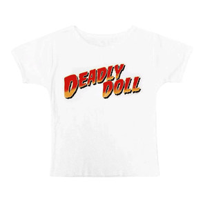 【现货】deadly doll虞书欣同款修身字母T恤休闲紧身圆领内搭短袖