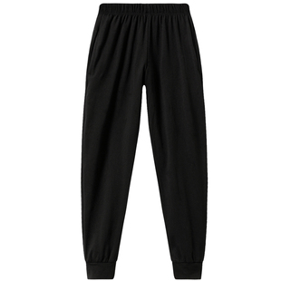 儿童舞蹈裤男女童练功裤宽松束脚黑色形体健美武术体操拉丁舞裤子