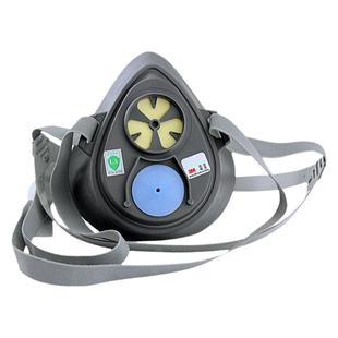 3M3200半面罩防尘防毒橡胶单面具主体防护过滤配滤棉滤毒盒使用