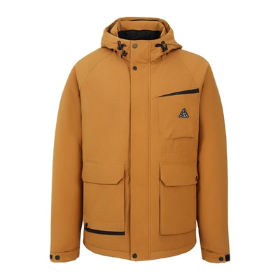 鸭鸭连帽短款情侣款工装羽绒服