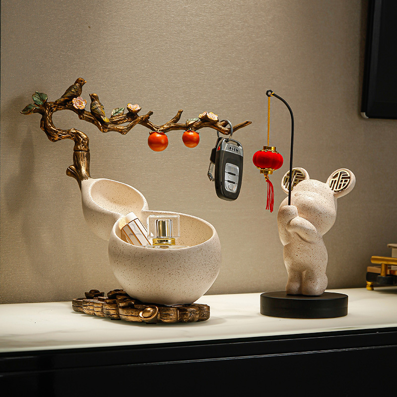 玄关招财进宝葫芦收纳家用客厅电视柜摆件乔迁新居入门钥匙置物架