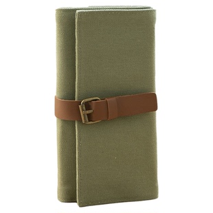 Cerro Qreen绿色帆布化妆刷包便携化妆刷收纳包收纳袋化妆刷笔袋