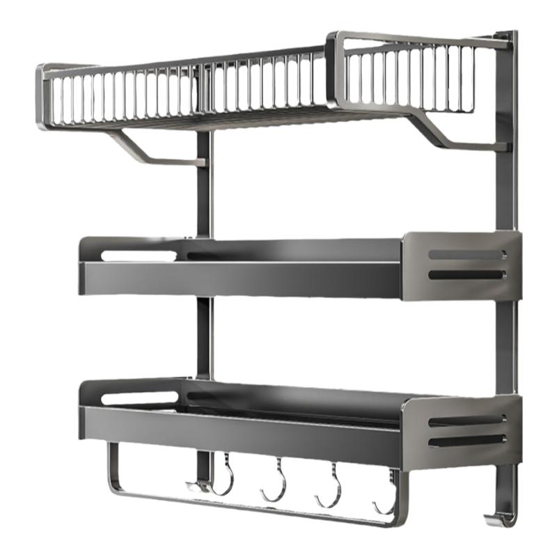 毛巾架免打孔浴室壁挂一体置物架厕所卫浴套装洗手间洗澡间浴巾架