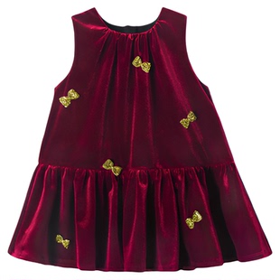 木本尚女童秋冬连衣裙2026新款宝宝公主裙周岁礼服裙过年衣服童装