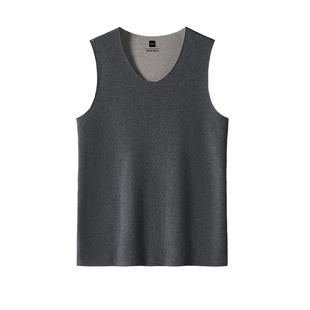 GV真维斯保暖背心男士无痕发热内衣男加厚绒羊毛蚕丝绒打底上衣C