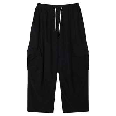 男士春季黑色宽松工装直筒休闲裤