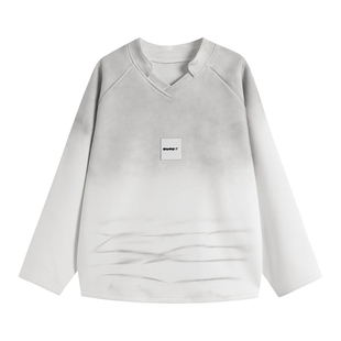 OUTOF - 款号164 渐变做脏水洗白 复合丹尼绒 廓形宽松皮标卫衣