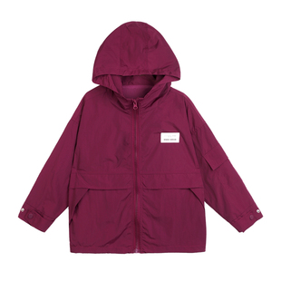 小o宝okids男童春季新款时尚冲锋衣儿童户外防水防风潮流工装外套