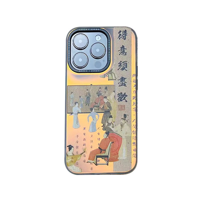 夜宴丨言西原创丨imd镭射手机壳国风新中式小众高级艺术感iphone15promax苹果14/13/1211手机套