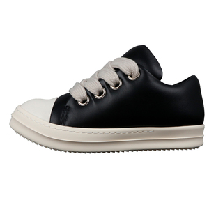 秋夏季真皮男鞋粗鞋带情侣女低帮面包鞋香味低潮流板鞋厚底RO胖丁