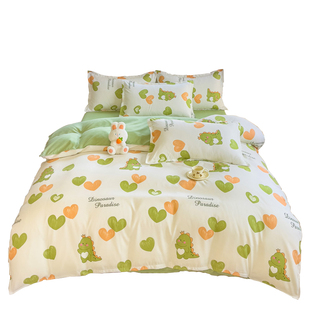 加厚床单四件套纯棉全棉2025新款被套被罩学生宿舍三件套床上用品