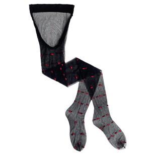 醉薄「黑红爱心」复古丝袜女夏超薄连裤袜子防勾丝高透0D黑丝波点