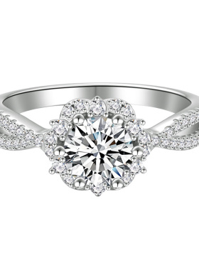 右手等待拥抱星芒s925银高级感设计食指戒闭口圈指环你求婚钻戒女