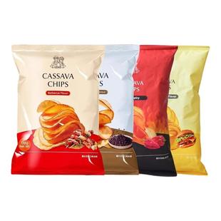 莱纳木薯片烧烤黑胡椒味超辣奶酪汉堡味薯片138g印尼原装进口零食