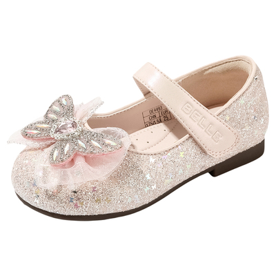 百丽女童春季时尚水晶公主鞋