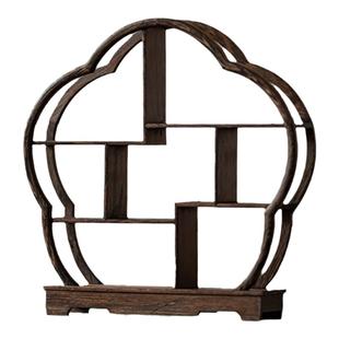 中式订婚糕点摆台茶点盘桌面博古架实木茶桌置物架茶具茶杯展示架