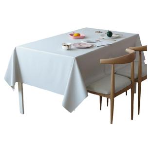 皮革桌布轻奢高级感ins风纯色餐桌布防水防油免洗pvc白色桌垫台布
