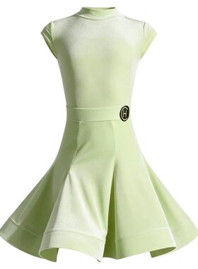 皇朝拉丁舞服装新款小立领夏季短袖鱼骨比赛服套装HC6401+HC7137