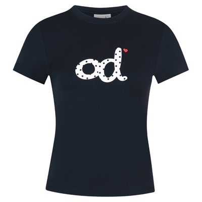 夏季od波点爱心修身短款女T恤