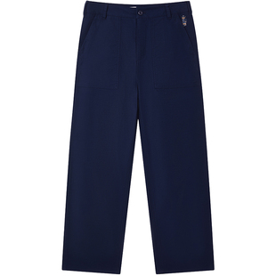 TeenieWeenie小熊女装休闲裤26春季新款肌理磨毛感挺括高腰直筒裤