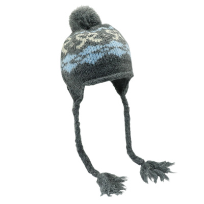 含羊毛费尔岛提花针织雷锋帽女冬