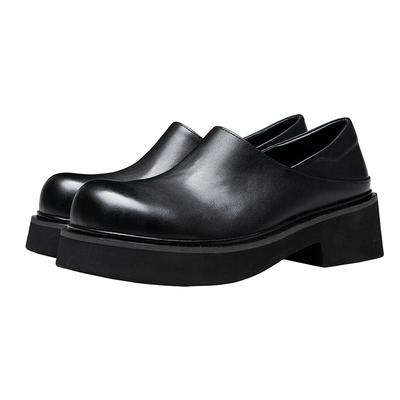 6cm增高大头皮鞋男款真皮德比鞋