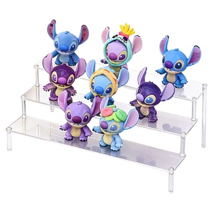 史迪仔盲盒收纳展示架亚克力透明阶梯式手办置物架小摆件梯形陈列