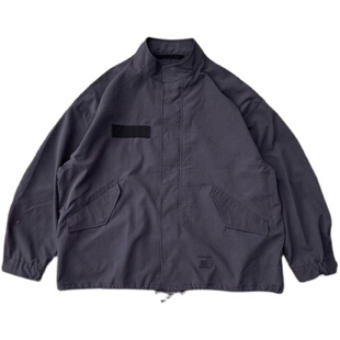 Gnomes lab 定织定染暗紫色棉感尼龙两件可穿短款M51风衣夹克外套