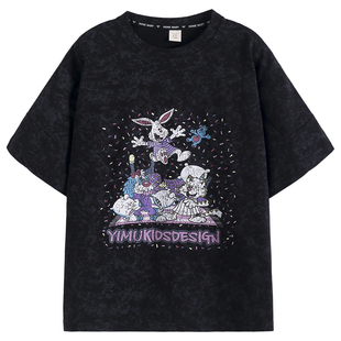 女童短袖T恤夏装2026新款中大儿童夏款卡通上衣女孩夏季韩版潮牌