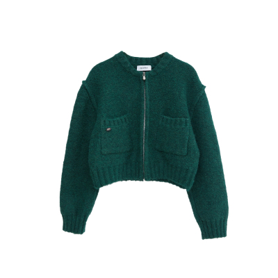 北欧时刻软糯厚毛衣外套女秋冬2025年新款高级感拉链短款针织开衫