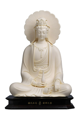 林建平佛光观世音菩萨像陶瓷摆件