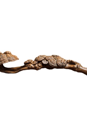 绿檀木雕刻桌面中式手把件小摆件