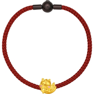 周六福黄金转运珠女款小飞马生肖马5D硬金珐琅定价情人节新年礼物