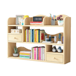 书架桌面简易实木置物架小型收纳柜子分层架卧室格子柜落地置物柜