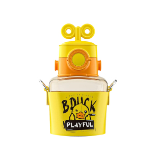 B.Duck小黄鸭吸管杯大容量高颜值可爱卡通相机水杯度假风650ml