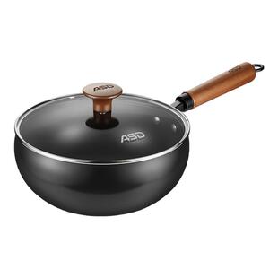 爱仕达有钛不粘锅大肚铁锅家用小铁锅炒菜燃气灶电磁炉用免开锅