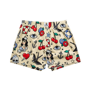 阿罗裤情侣居家睡裤短裤男夏季家居纯棉平角内裤女大裤衩子薄款男