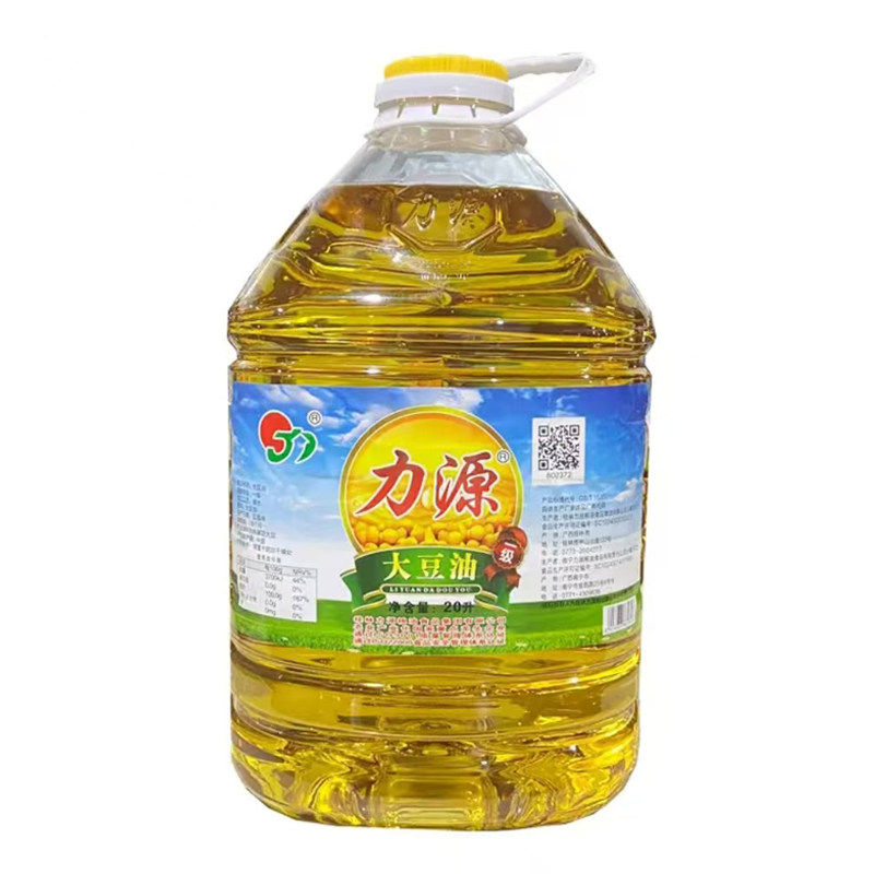 力源压榨一级大豆油20升 低油烟大桶油餐厅厨房食堂专用大豆油