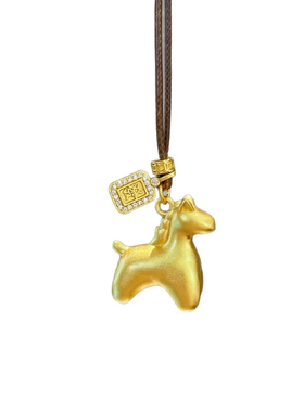 【马上發】满钻發字牌财小马项链