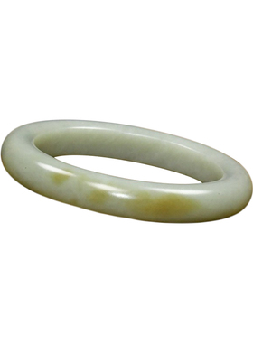 和田玉手镯且末料糖青白玉镯