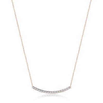 明牌珠宝18k金项链微笑简约几何