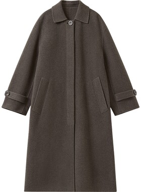 【预售免定金】播冬简约百搭毛呢外套女宽松超长款大衣BDS4AD3622