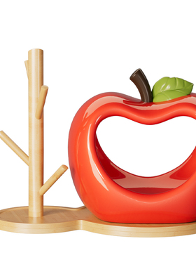 红色苹果造型收纳盒装饰摆件