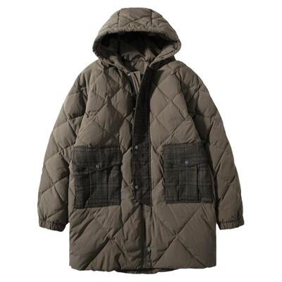 流石男装潮牌时尚厚中长款羽绒服